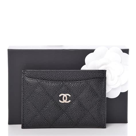 chanel card holder caviar leather|CHANEL Caviar Quilted Card Holder Black .